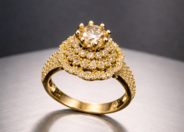Golden Elegance Tiered Ring