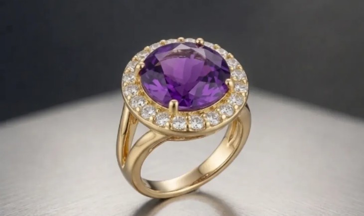 Vintage Purple Halo Ring